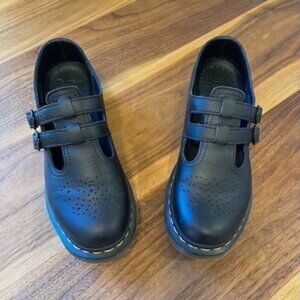 Doc Martens 8065 Virginia Leather Mary Jane Shoes Black Size 8 - pristine